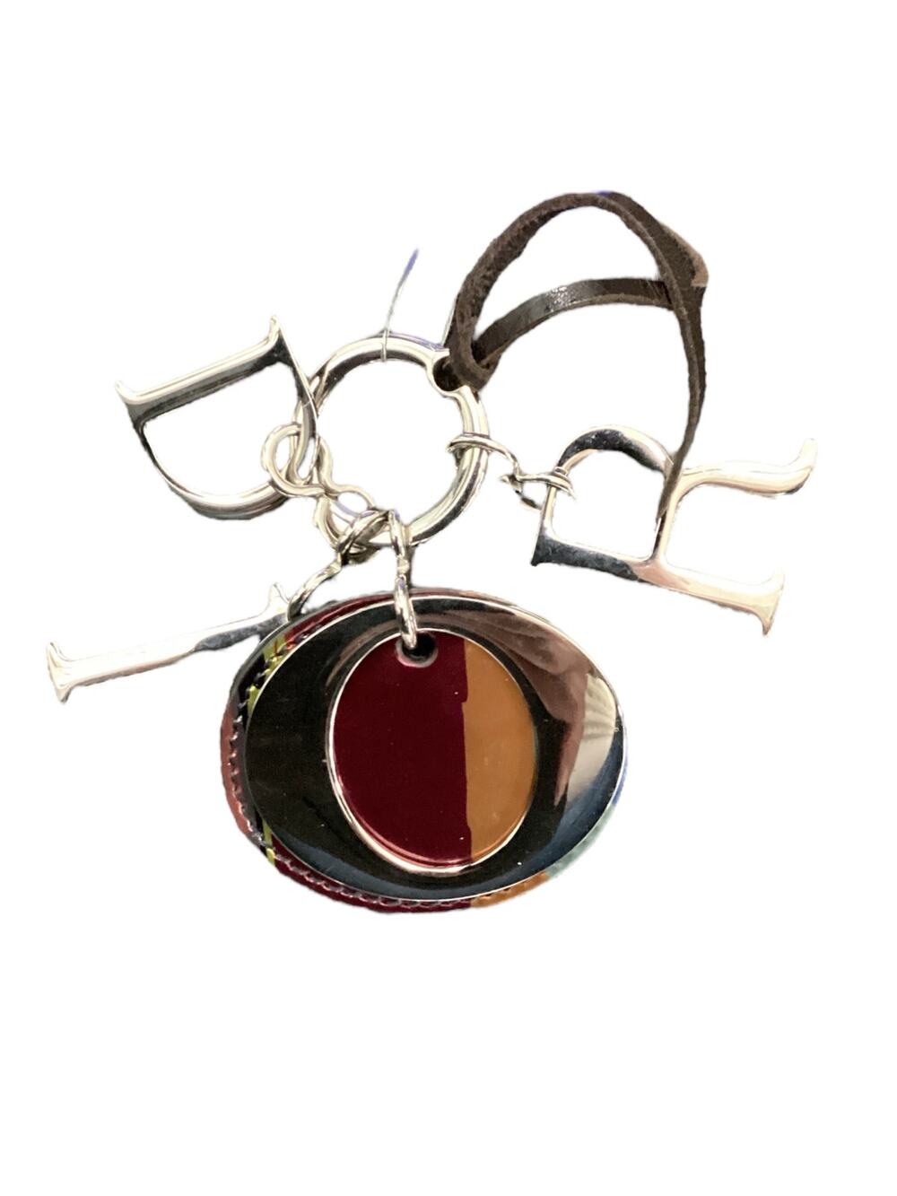 Christian Dior Keychain/ Bag Charm Women’s One Size Letters Logo Silver Color